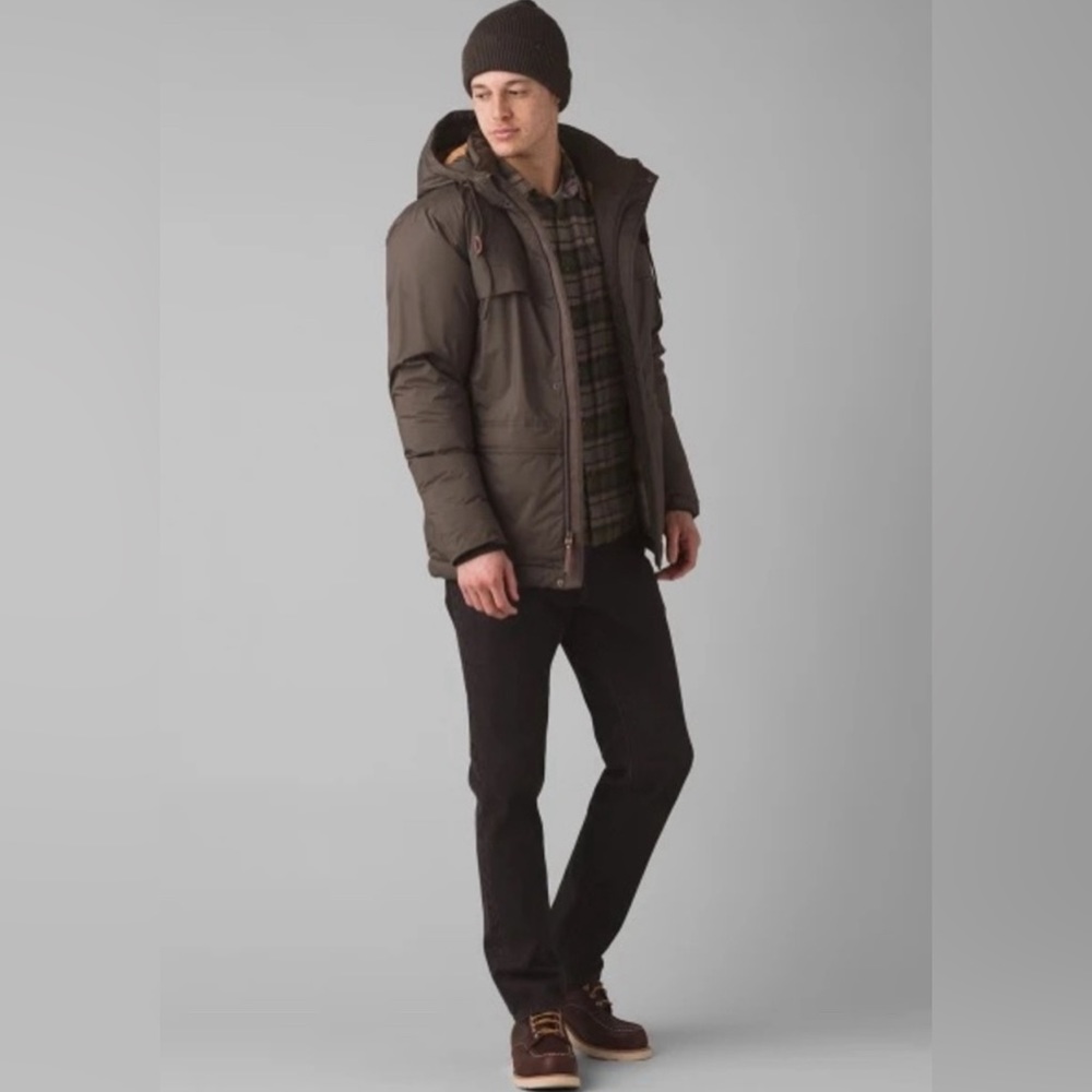 PRANA Mens Parka Jacket Novad Path DOWN Black Olive Heather $400 NWT‎ XXL